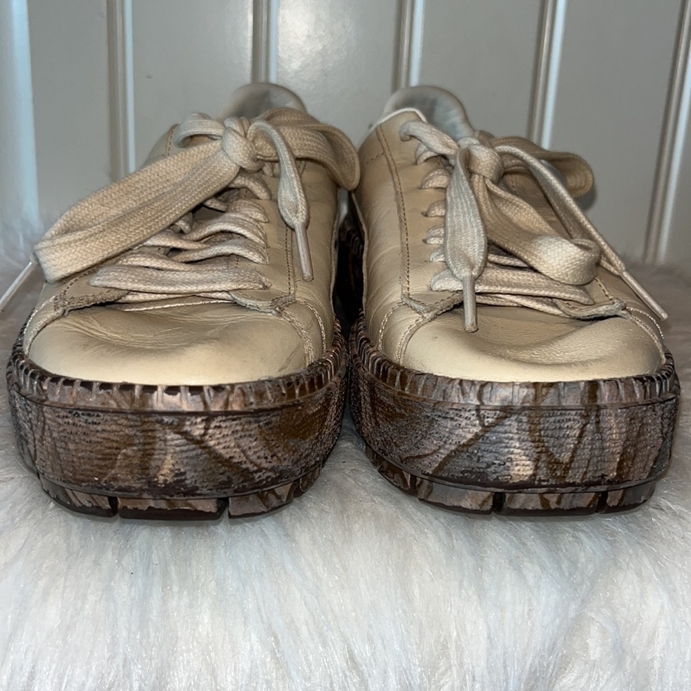 PUMA Vanilla Cream Trace Mimicry Leather Platform Sneaker  8.5 skater y2k grunge - Picture 3 of 13